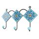 Turquoise With Yellow Wheel Flower Ceramic Tiles Hook 